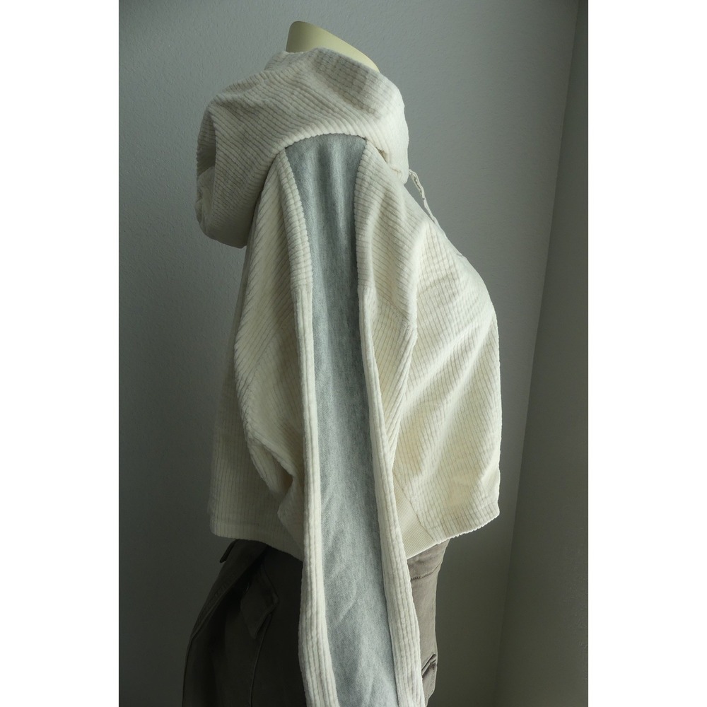 Champion Reverse Weave Corduroy Cropped Hoodie Cream XL - Picture 4 of 9